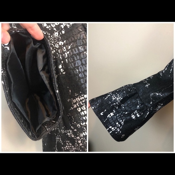 NWT anthracite Black & Silver Snakeskin Zip Jacket Size 4 - Picture 4 of 9